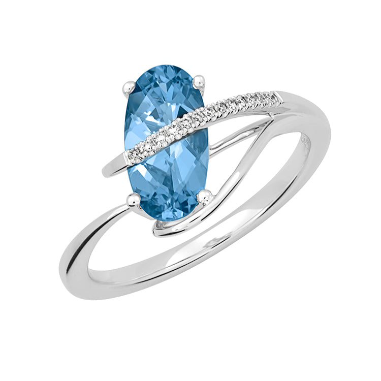 Big Marquise Cut Stone Aqua Blue Ring Silver Plated Exquisite Crystal  Zircon Banquet Luxury Jewelry for